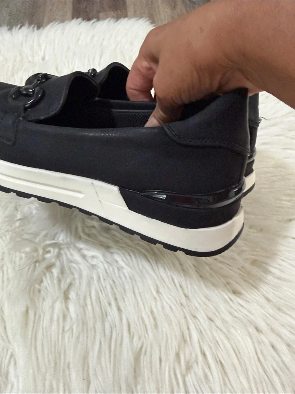 Spring Step Black Slip-On Loafers with Glossy Horsebit Size 7-7.5